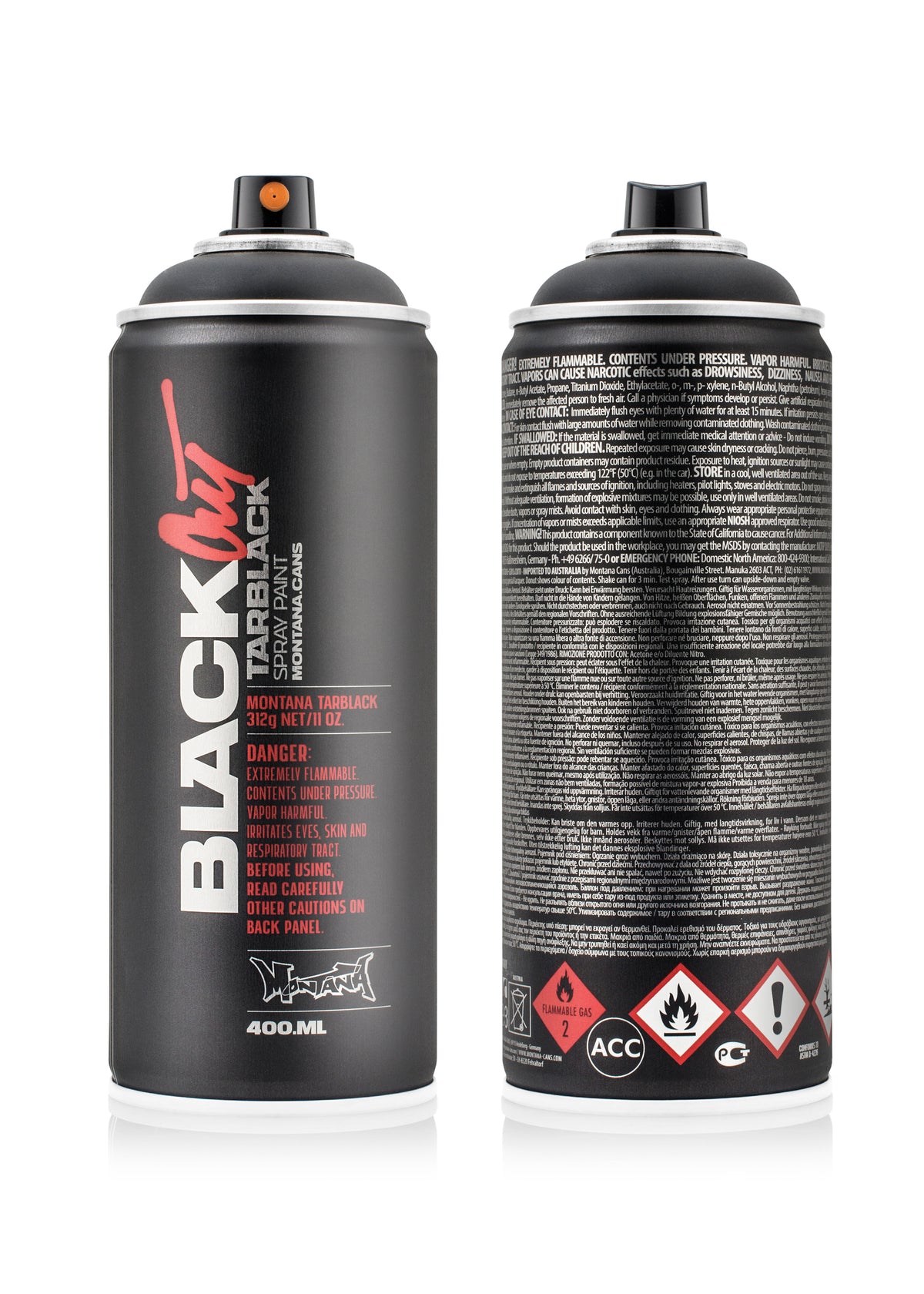 Montana Black 400ml Spray Paint – Blackout Tarblack (BLK 9050)