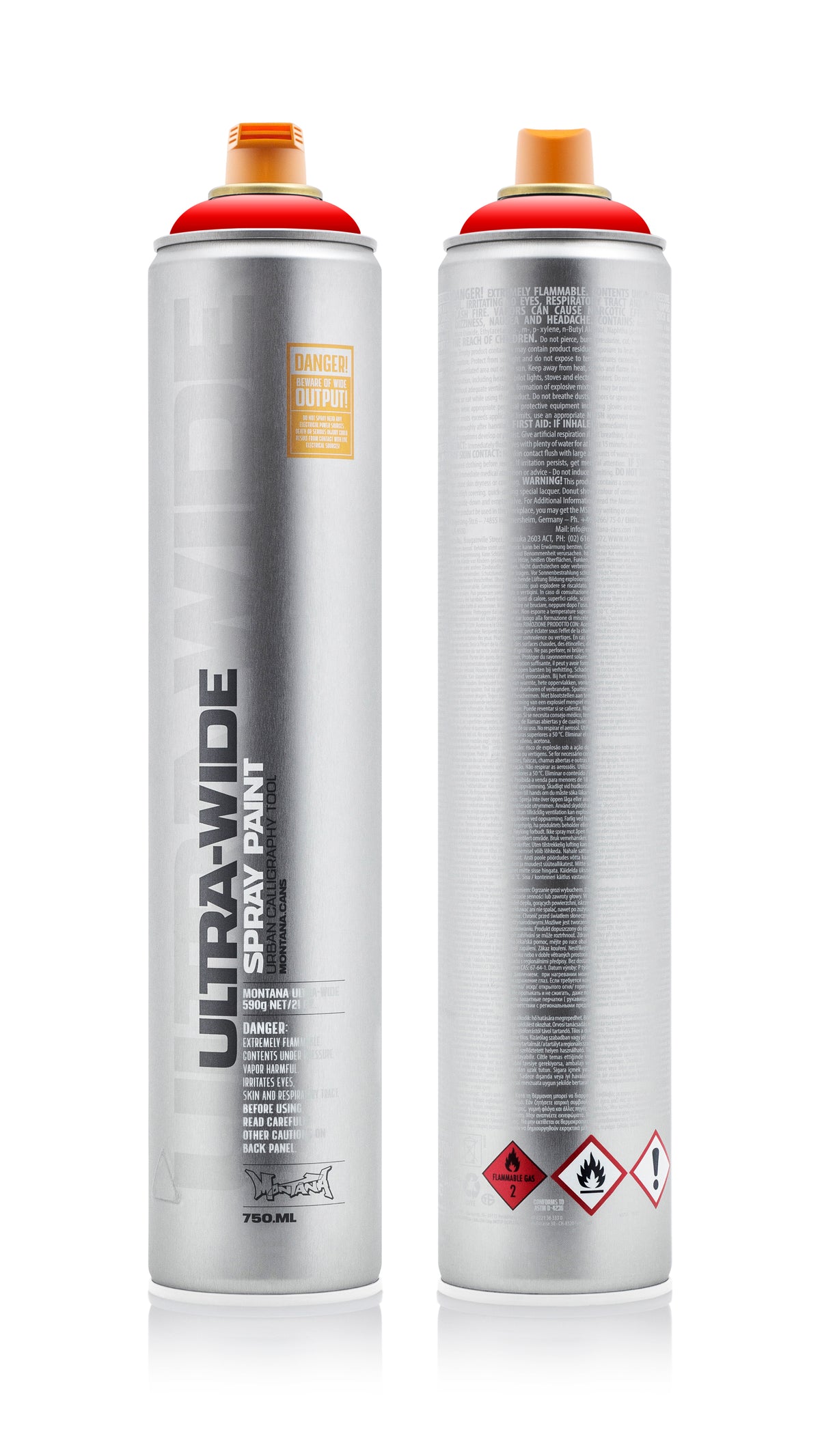 Montana Ultra Wide 750ml Spray Paint – Red