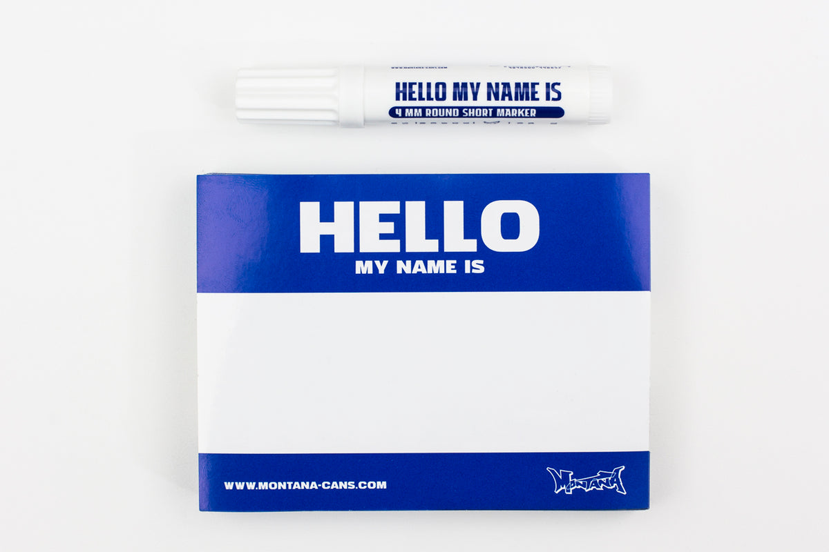 Montana Hello My Name Is Stickers – Blue (Pack of 100)
