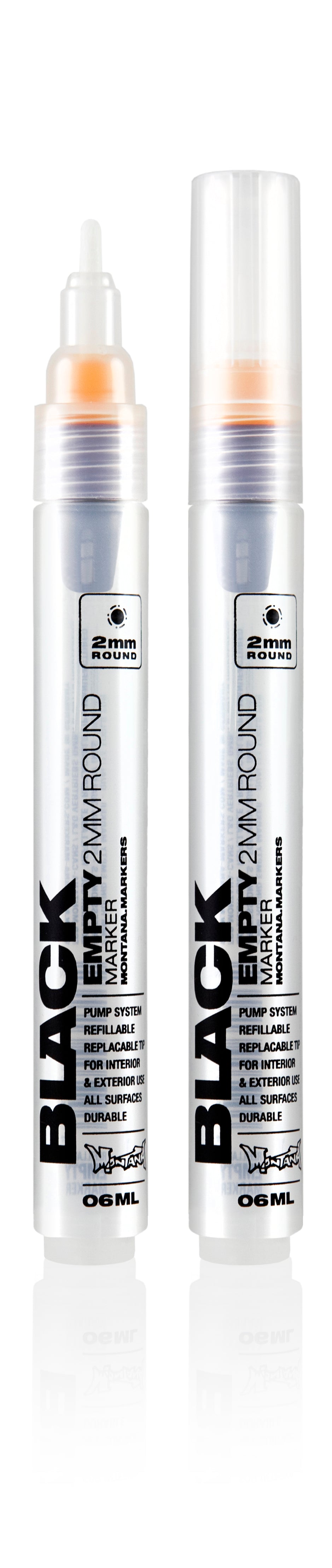 Montana Black Empty Marker – Round Tip 2mm