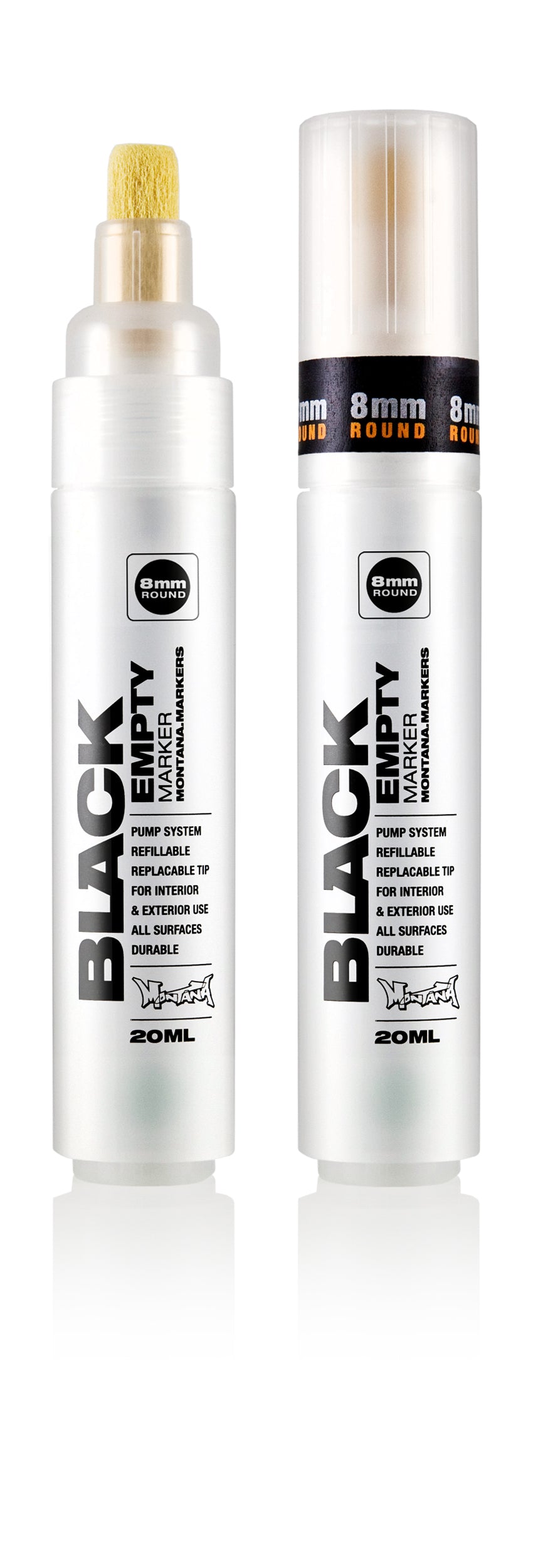 Montana Black Empty Marker – Round Tip 8mm