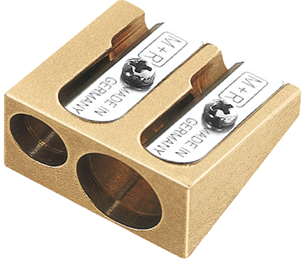 M+R Vertex Brass Double-Hole Wedge Sharpener
