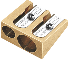M+R Vertex Brass Double-Hole Wedge Sharpener