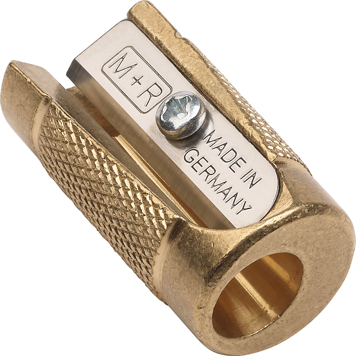 M+R Castor Brass Sharpener in Gift Box