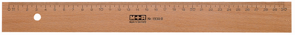 M+R Wooden Ruler 30cm