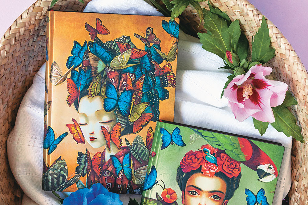 Paperblanks Madame Butterfly Mini Softback Flexi Journal – Lined, 208 Pages – design detail