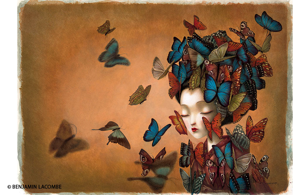 Paperblanks Madame Butterfly Midi Softback Flexi Journal – Lined, 176 Pages – design detail