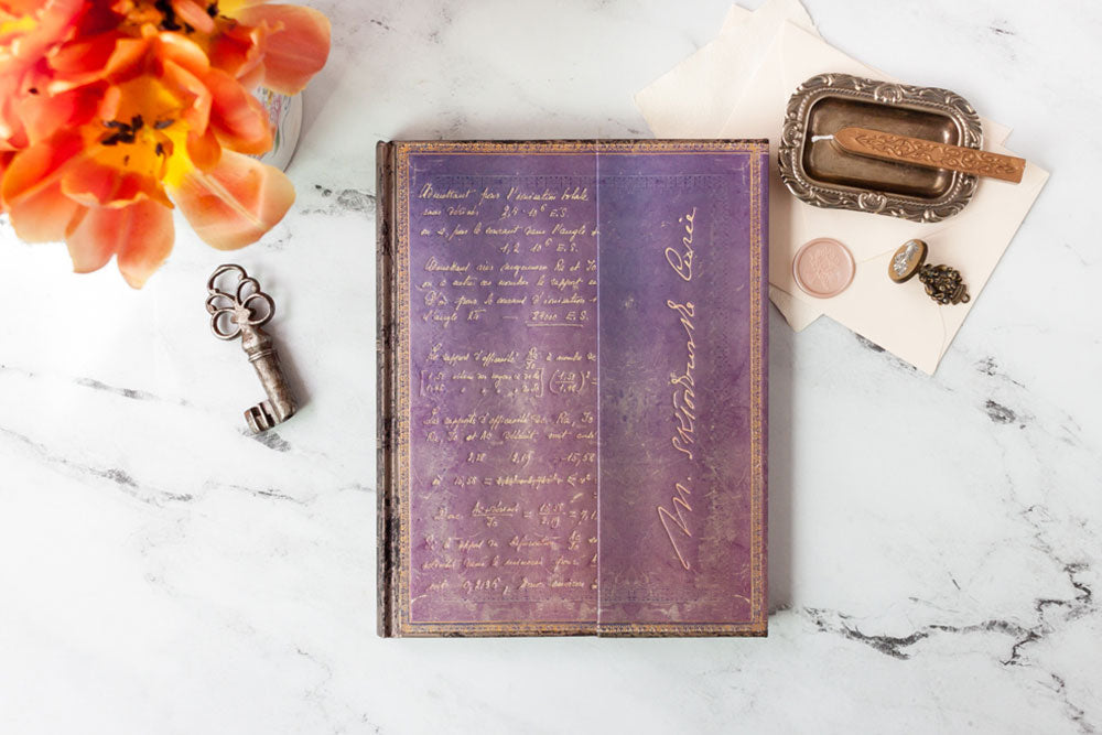 Paperblanks Marie Curie, Science of Radioactivity Ultra Hardback Journal – Lined, 144 Pages – design detail