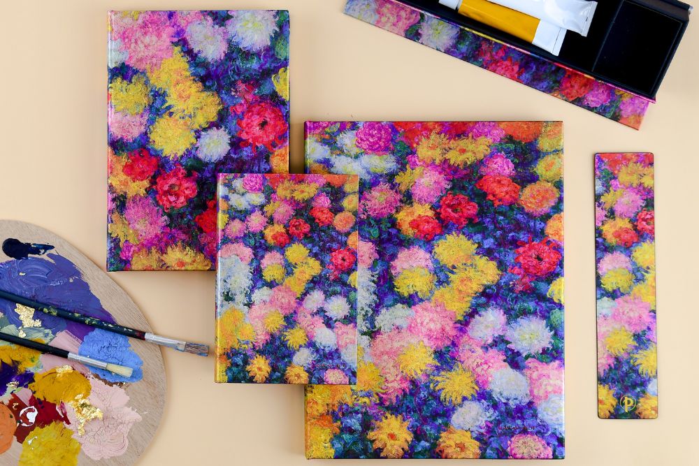 Paperblanks Monet’s Chrysanthemums Midi Hardback Journal – Lined, 144 Pages – design detail