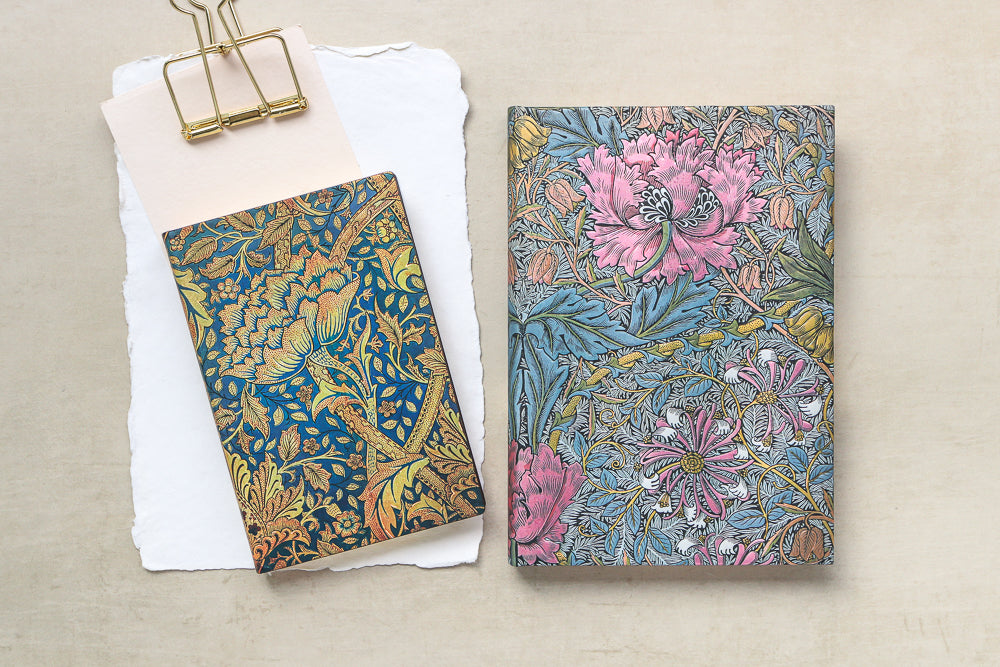 Paperblanks Morris Pink Honeysuckle Bookmark – design detail
