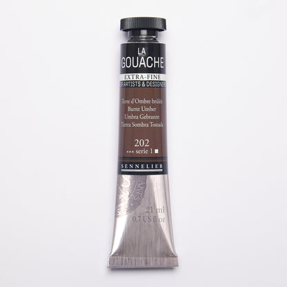 Sennelier Artist Gouache 21ml – Burnt Umber 202