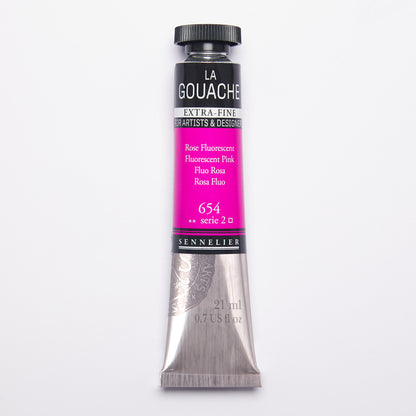 Sennelier Artist Gouache 21ml – Fluorescent Pink 654