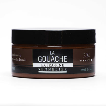 Sennelier Artist Gouache 100ml Pot – Burnt Umber 202