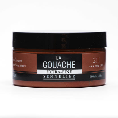 Sennelier Artist Gouache 100ml Pot – Burnt Sienna 211