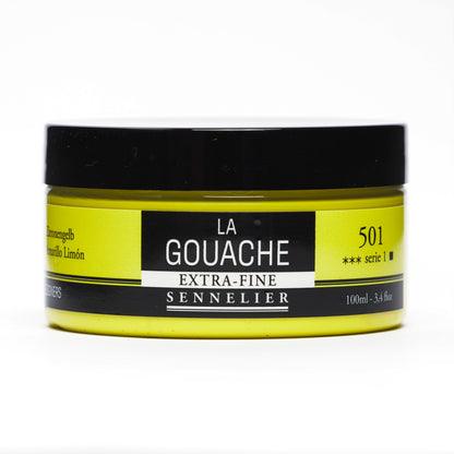 Sennelier Artist Gouache 100ml Pot – Lemon Yellow 501
