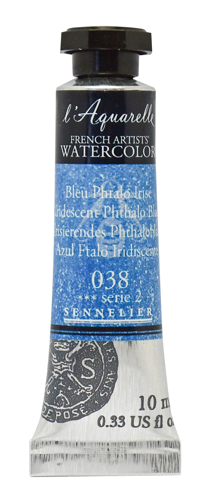 Sennelier Artist Watercolour 10ml Tube – Iridescent Phthalo Blue 038