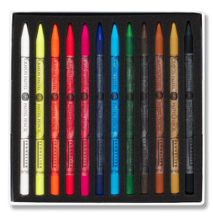Sennelier Pastel Pencil Set – 12 Assorted with 12 Empty Slots