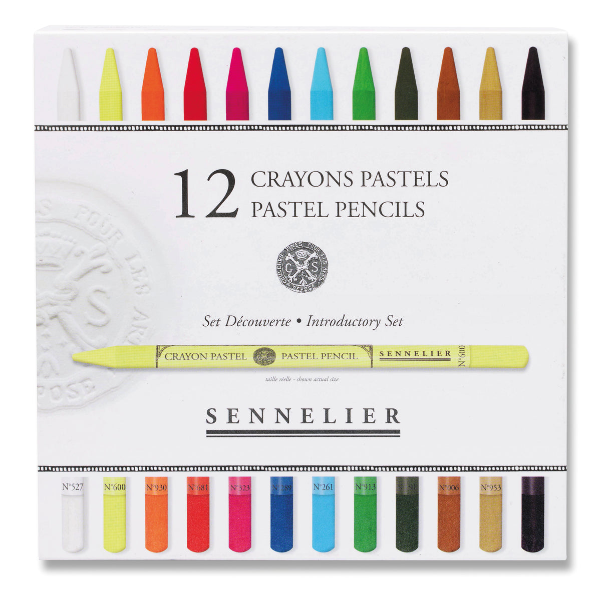Sennelier Pastel Pencil Set – 12 Assorted with 12 Empty Slots