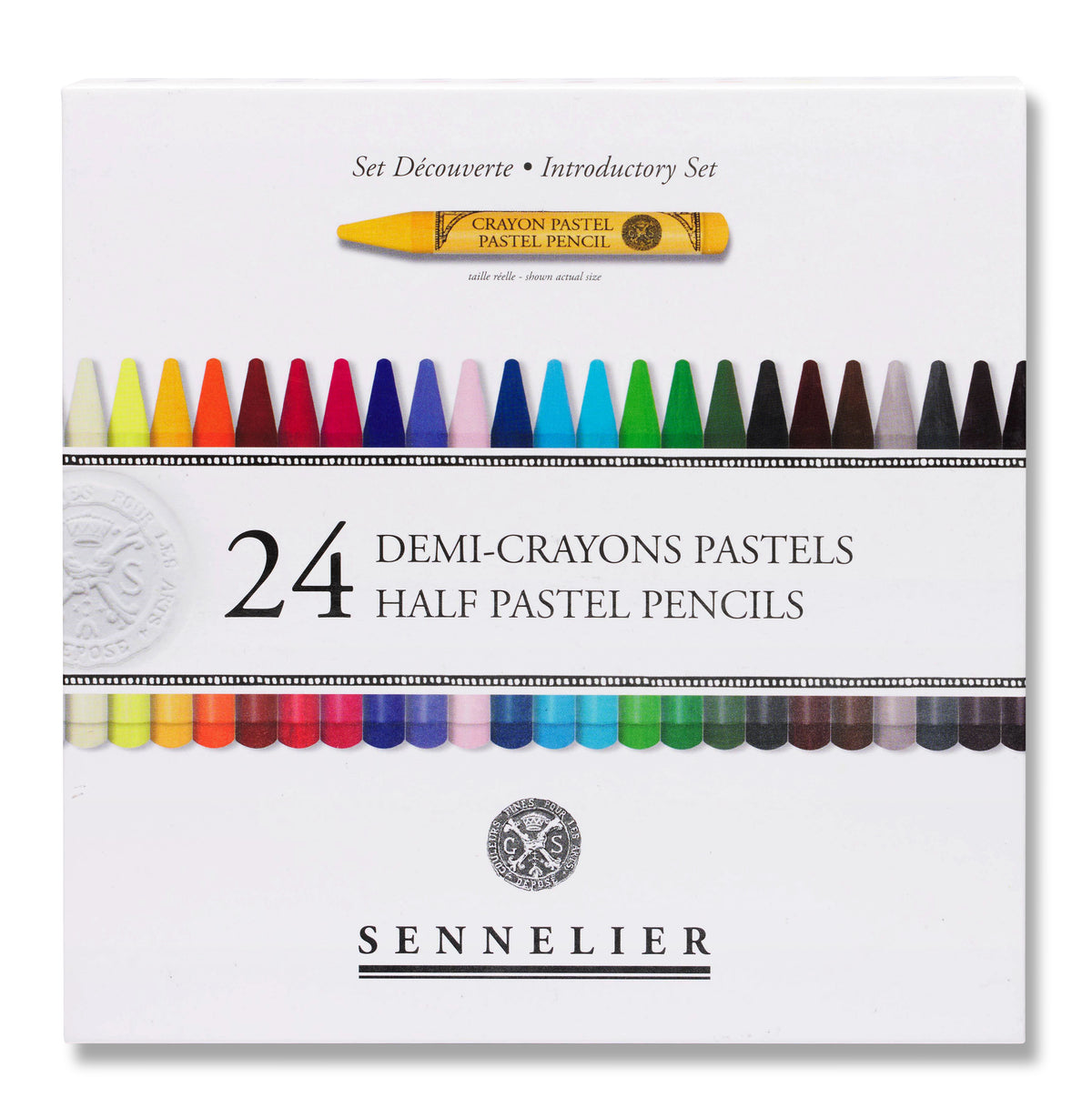 Sennelier Half Pastel Pencil Set – 24 Assorted with 24 Empty Slots