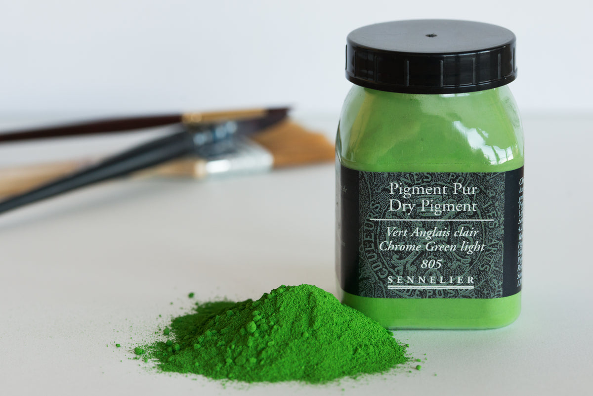 Sennelier Pure Pigment 120g Jar – Chrome Green Light 805