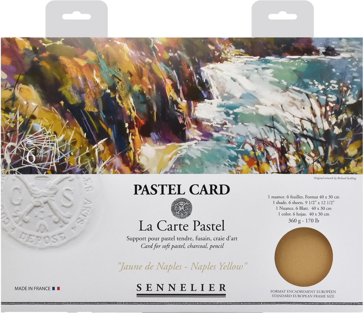 Sennelier La Carte Pastel Card 30 x 40cm, Pack of 6 Sheets – Naples Yellow