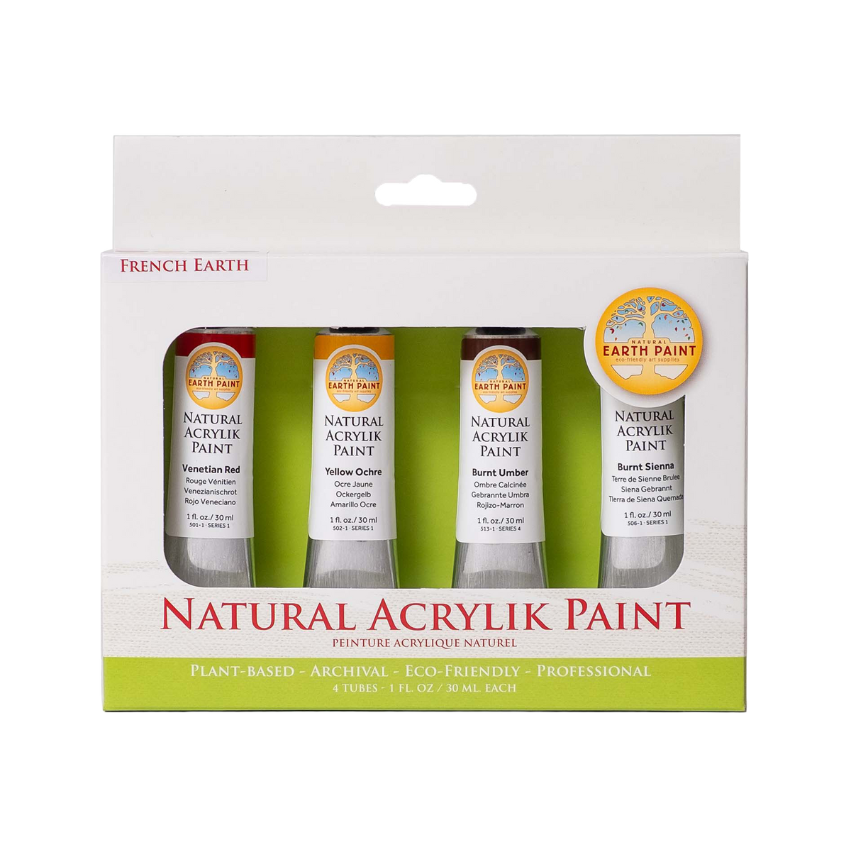 Natural Earth Paint Acrylik French Earth Box Set – 4 x 59ml