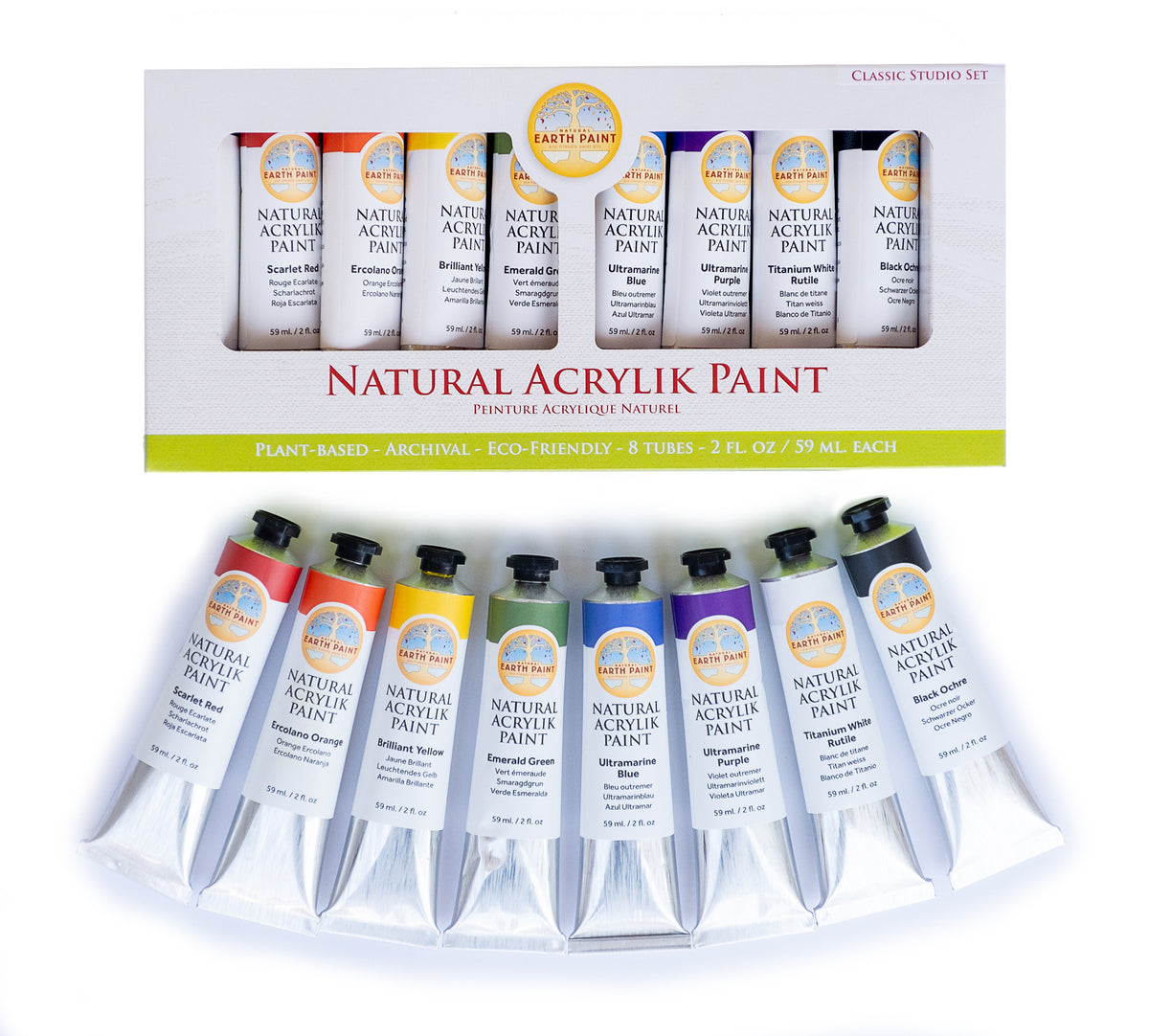 Natural Earth Paint Acrylik Classic Studio Set – 8 x 59ml