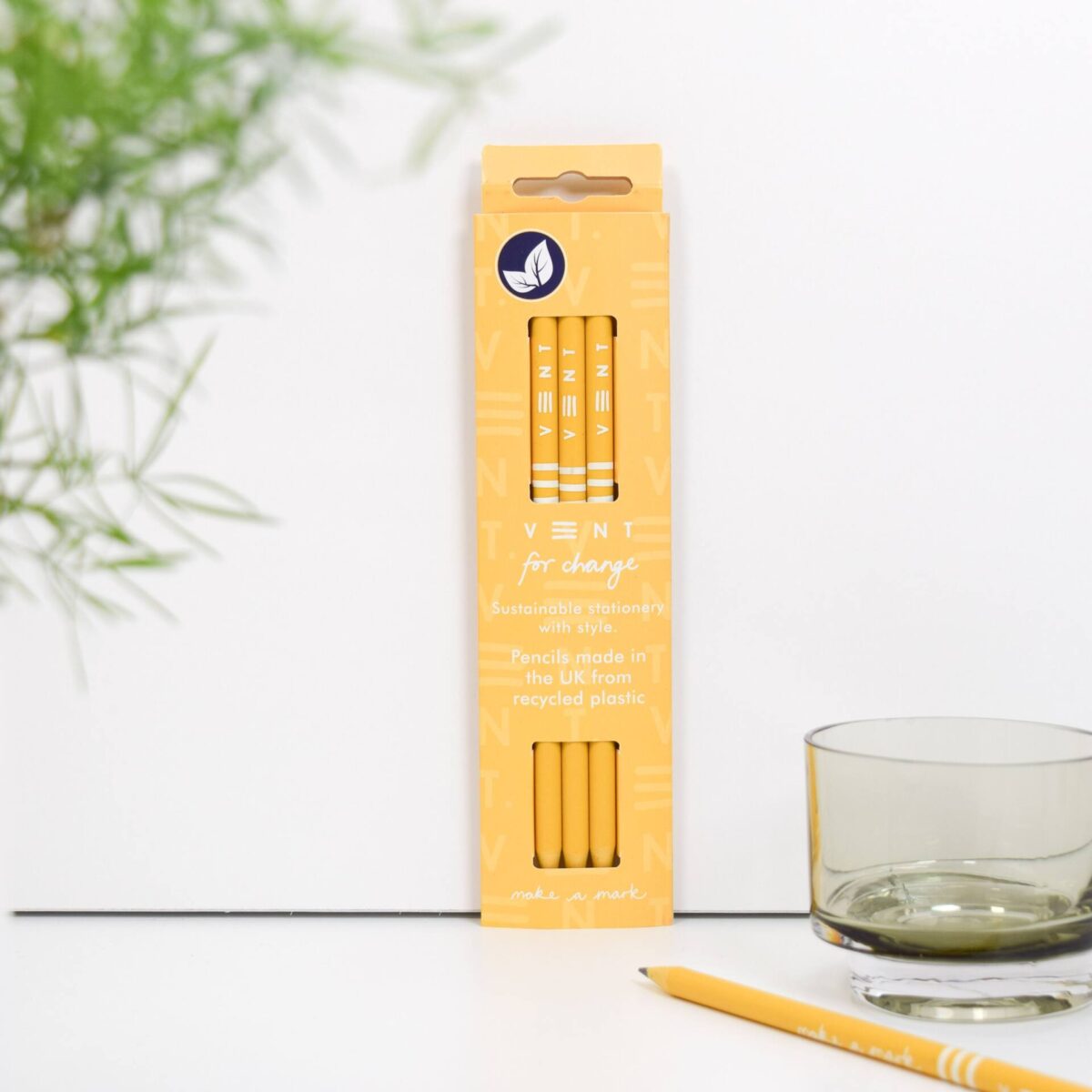 VENT Make a Mark Recycled Pencils, Pack of 3 – Yellow