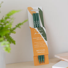 VENT NOTES Recycled Pencils, Pack of 3 – Forest Green (Olive Sleeve)