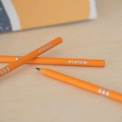 VENT NOTES Recycled Pencils, Pack of 3 – Clementine (Earth Sleeve)
