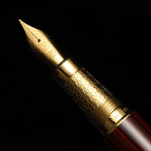 Thomas Slim Namur Ebonite Fountain Pen – Cinder Red & Gold