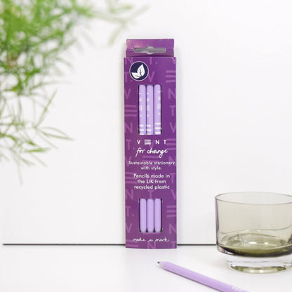 VENT Make a Mark Recycled Pencils, Pack of 3 – Purple