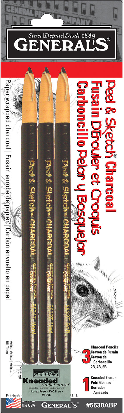 General Pencil Peel & Sketch Charcoal Pencil Kit (#5630ABP)