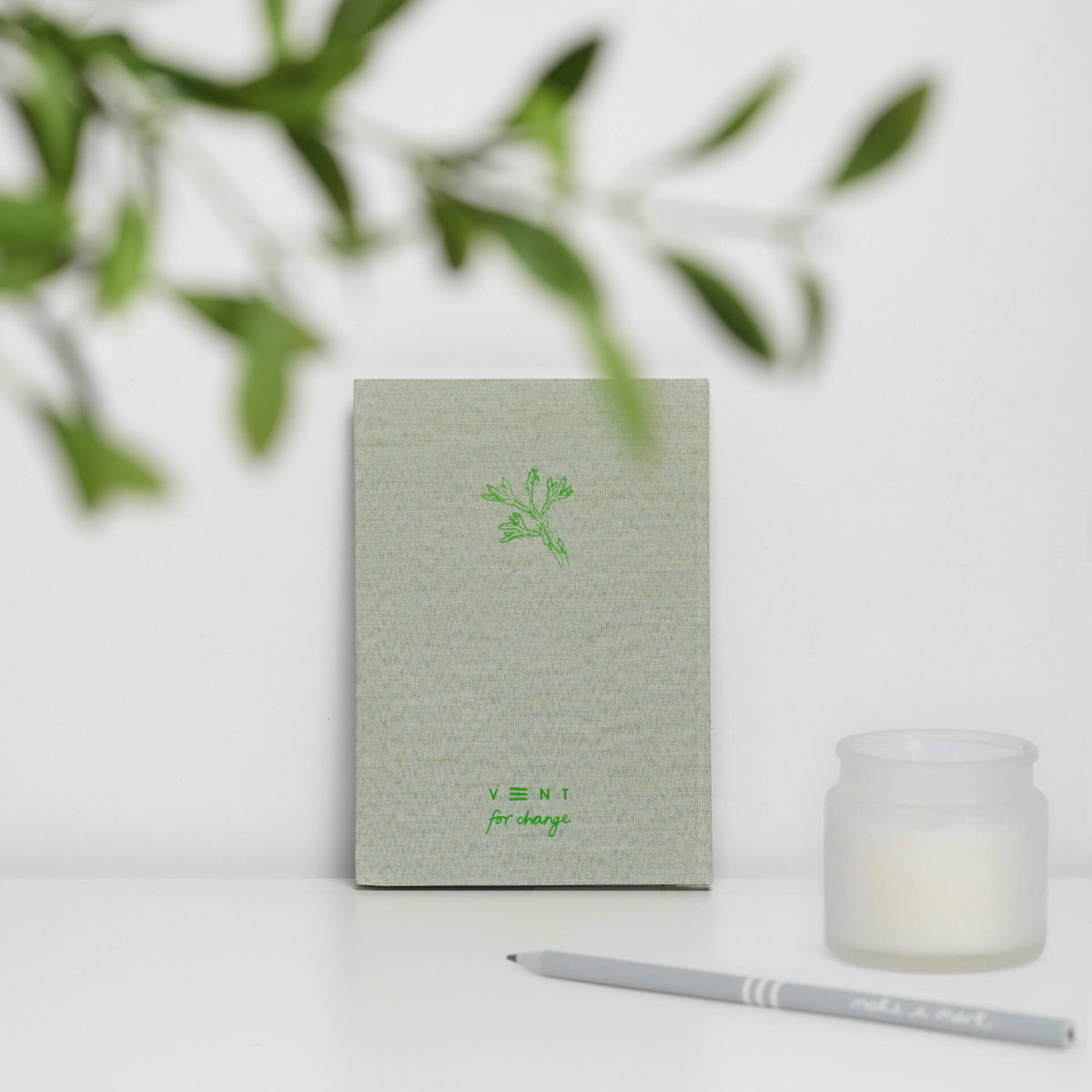 VENT OCEAN A5 Hardback Notebook, Recycled Ocean Plastic Cover – Algae Green