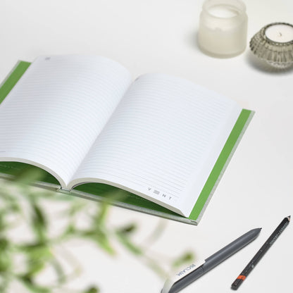 VENT OCEAN A5 Hardback Notebook, Recycled Ocean Plastic Cover – Algae Green