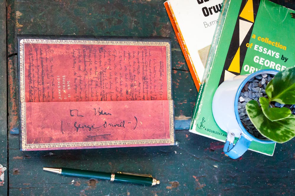 Paperblanks Orwell, Nineteen Eighty-Four Ultra Hardback Journal – Lined, 144 Pages – design detail