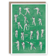 Cricket, Batting And Bowling Greetings Card