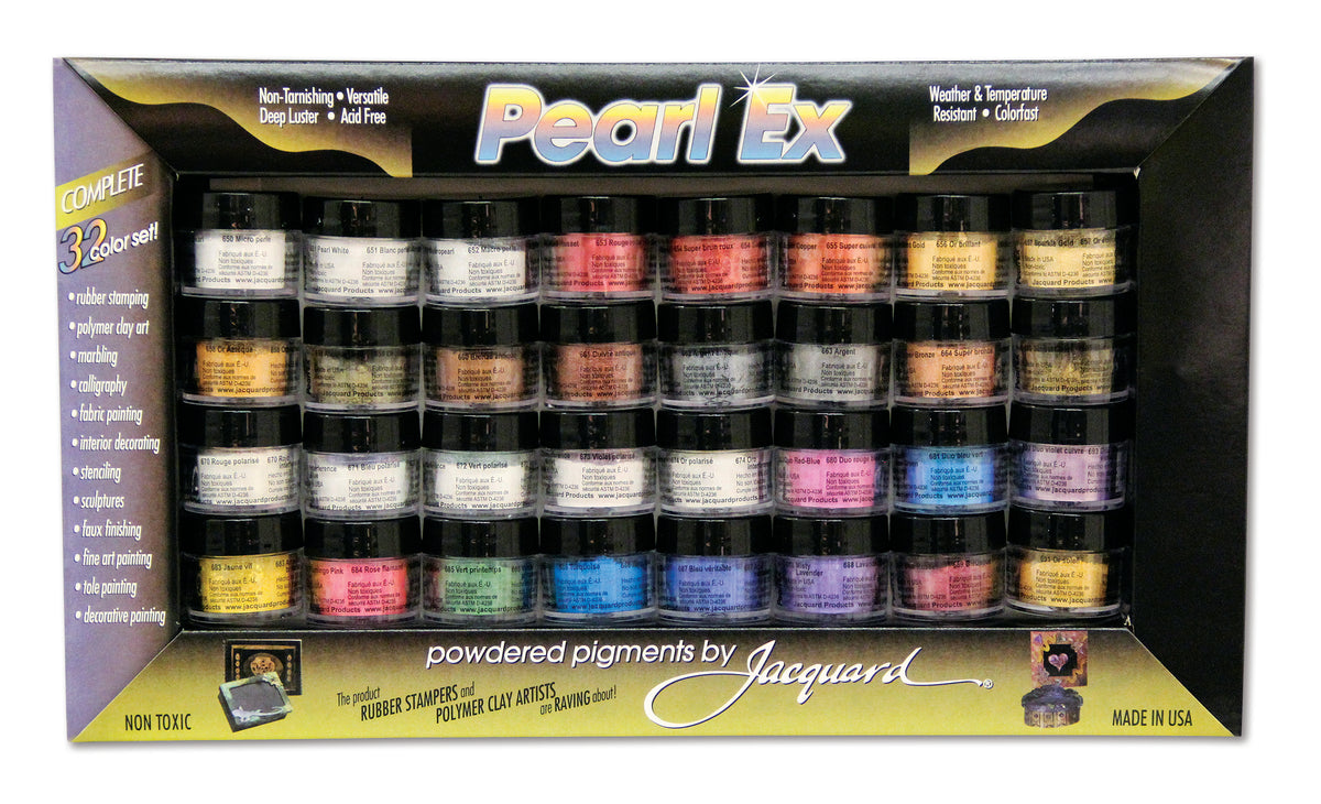 Jacquard Pearl Ex Pigment Set – 32 Colours x 3g