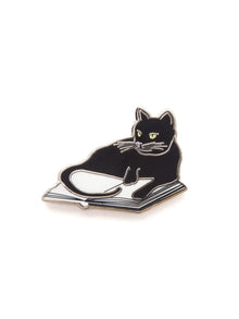 Out of Print Bookstore Cats enamel pin