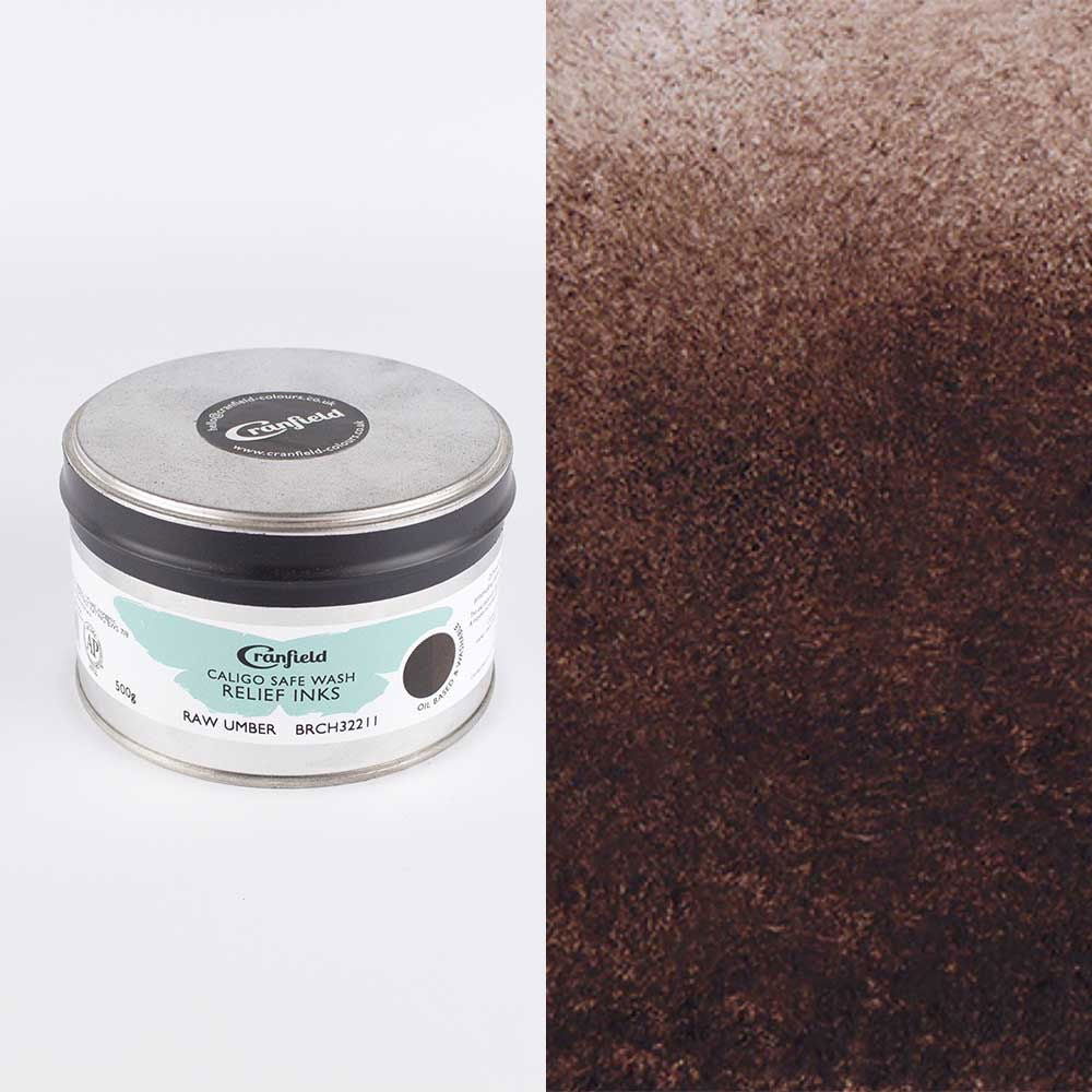 Cranfield Caligo Safe Wash Relief Ink 500ml Tin – Raw Umber
