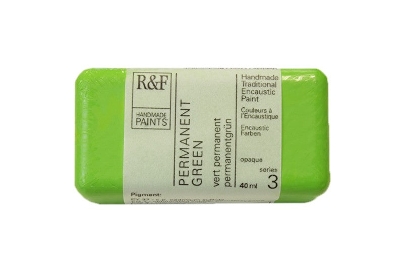 R&F Encaustic Paint 40ml – Permanent Green