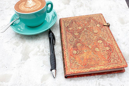 Paperblanks Persimmon Grande Hardback Journal – Plain, 128 Pages – design detail