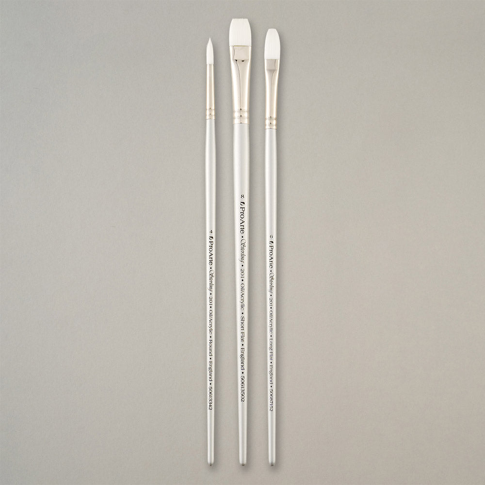 Pro Arte W6 Sterling Acrylix Oil & Acrylic Brush Set in Wallet