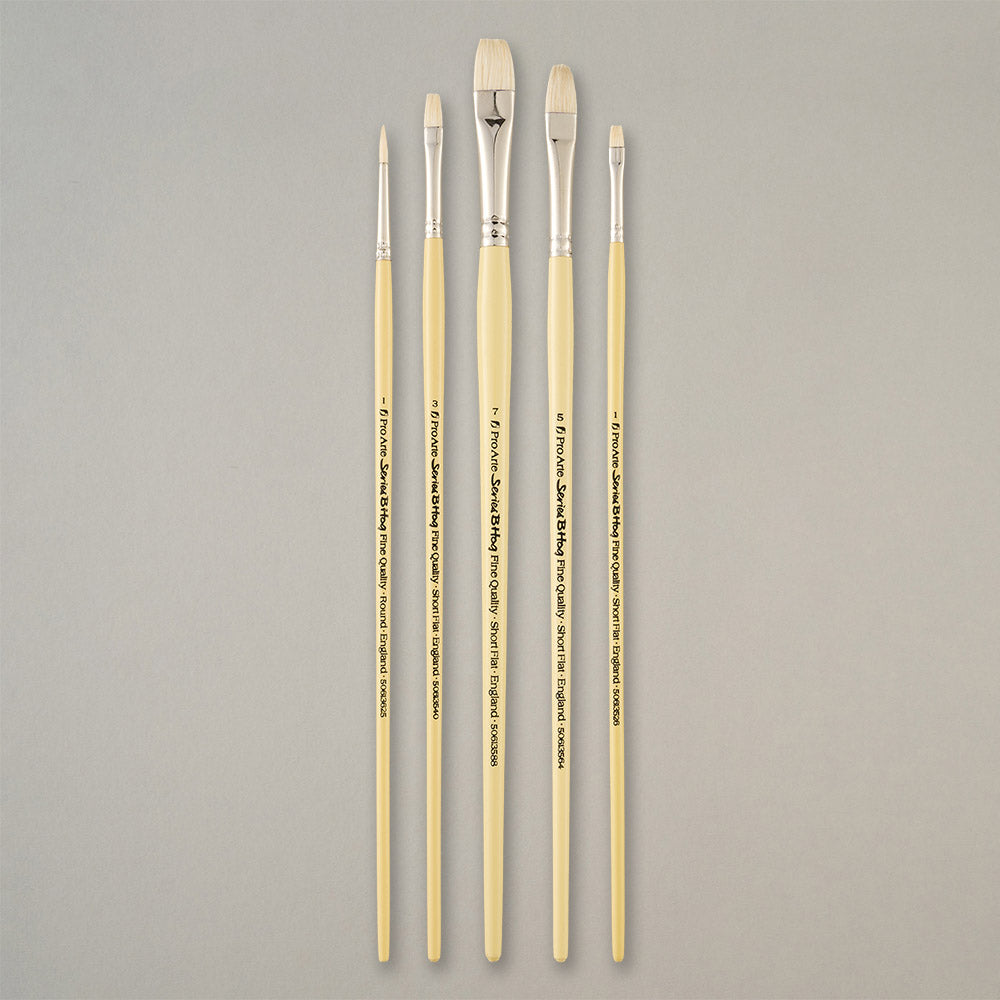 Pro Arte W7B Series B Hog Oil Brush Set in Wallet