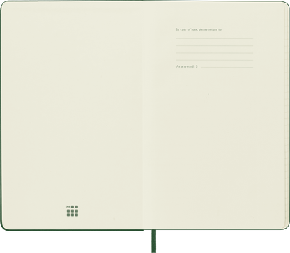 Moleskine Classic Notebook – Large, Plain, Hard Cover, Myrtle Green