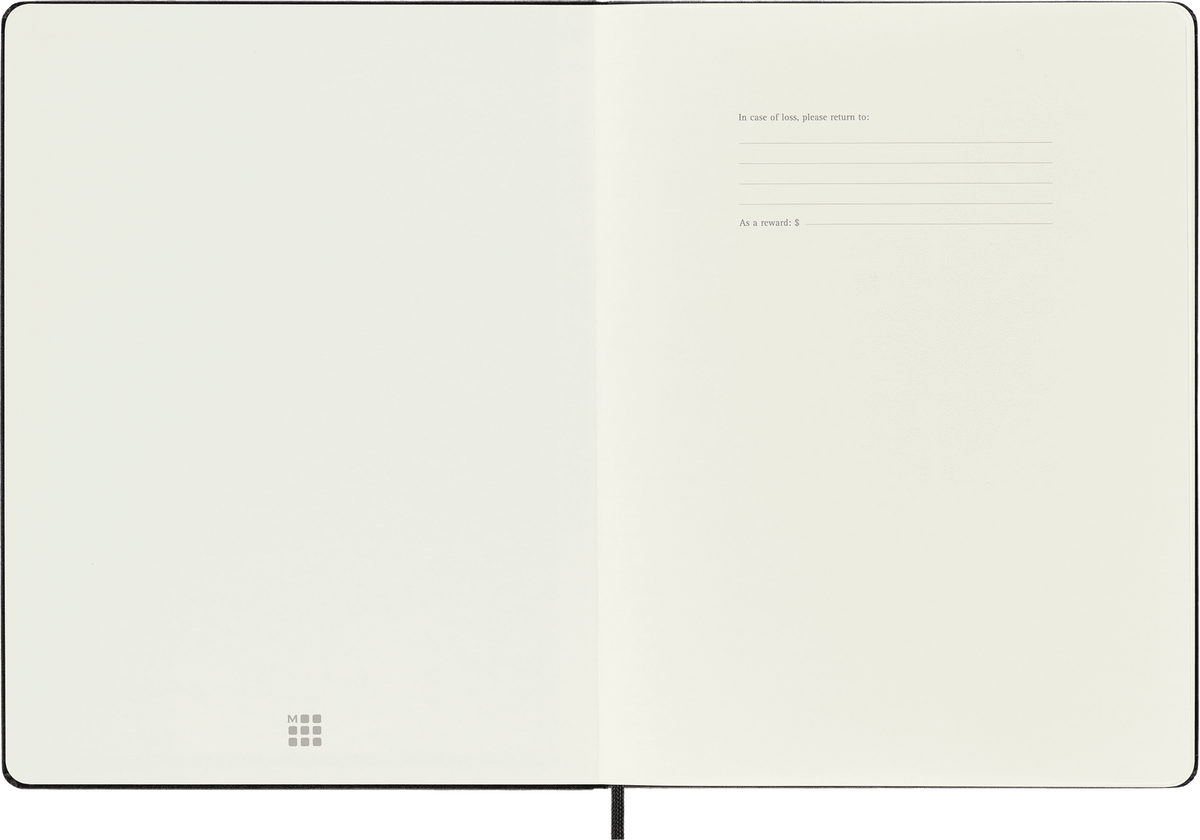 Moleskine Classic Notebook – Extra Large, Plain, Hard Cover, Black