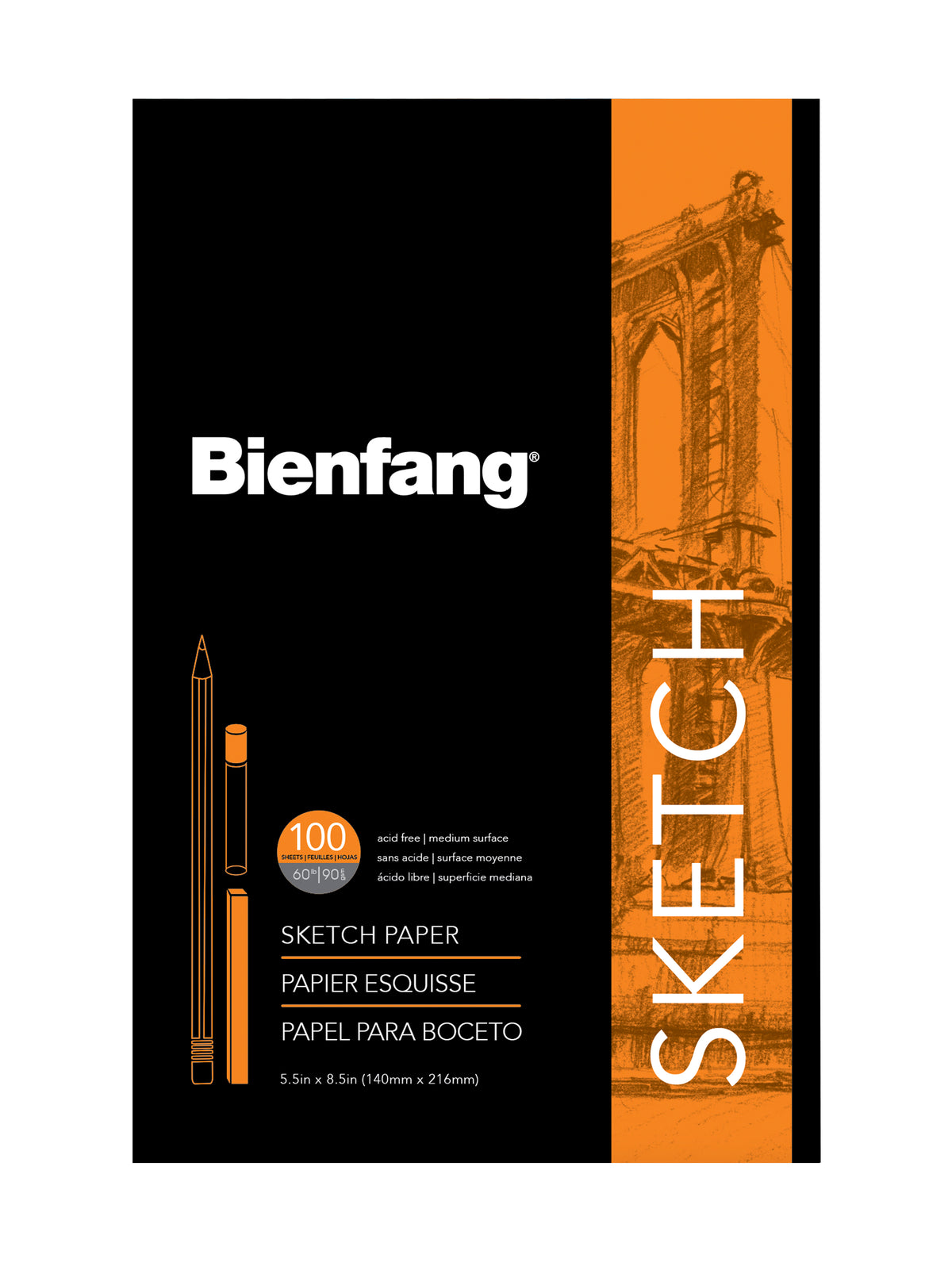 Bienfang Sketch Pad with Fold-Over Cover 5.5 x 8.5in (14 x 21.6cm)
