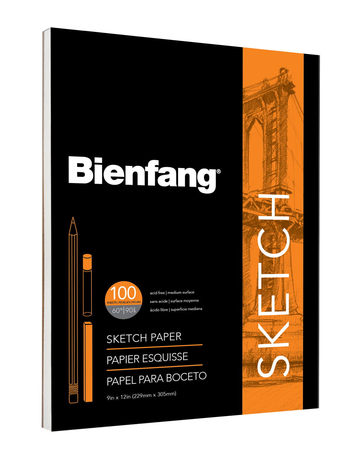 Bienfang Sketch Pad with Fold-Over Cover 9 x 12in (22.9 x 30.5cm)
