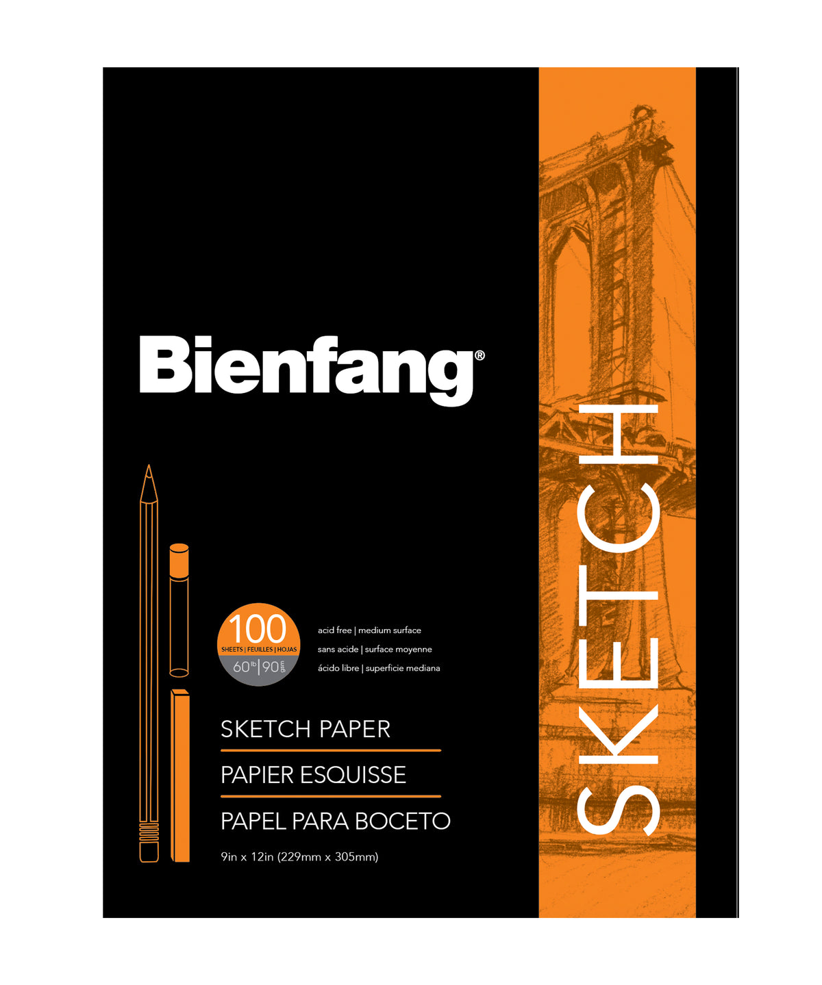 Bienfang Sketch Pad with Fold-Over Cover 9 x 12in (22.9 x 30.5cm)