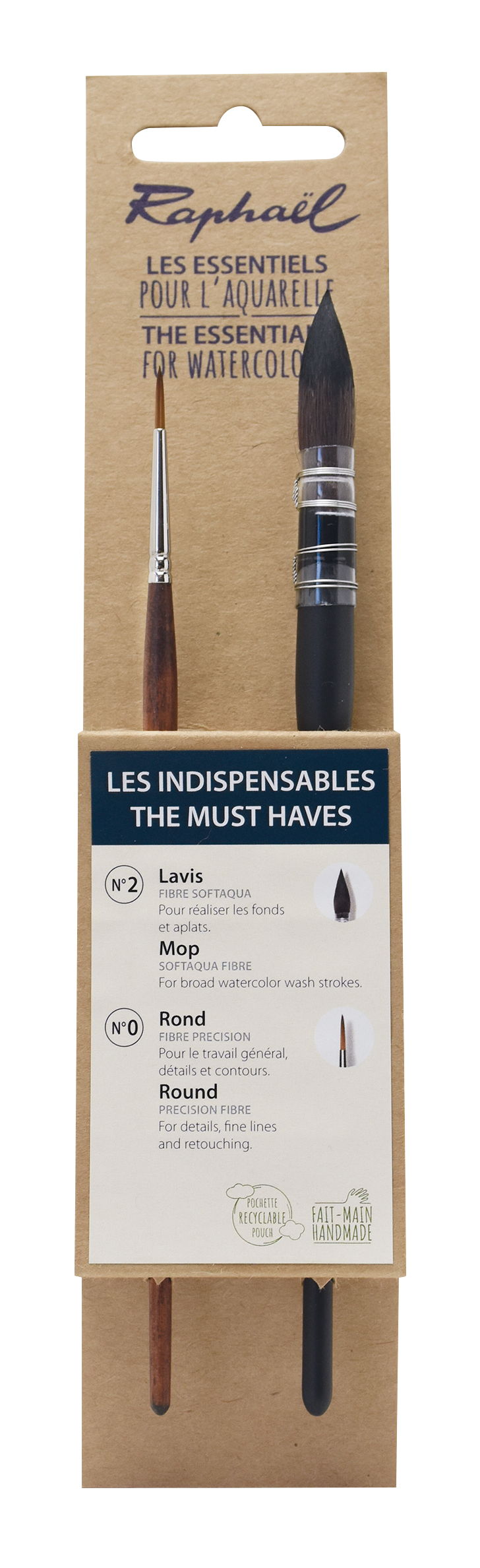 Raphaël Green Brush Set – Must Haves, 2 Short-Handled Brushes
